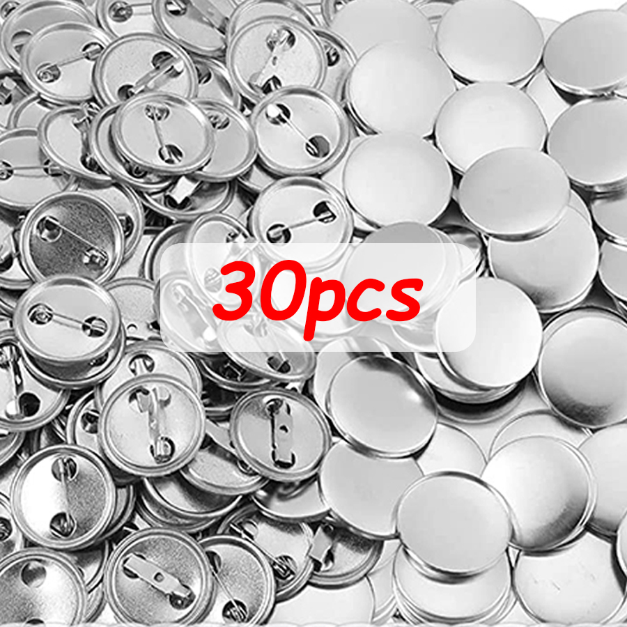 30/60 stuks glanzende, blanco blikken medailles met speld, handgemaakte doe-het-zelf decoratieve badges, 37mm ronde metalen button badge kits, knutselbenodigdheden: Goud