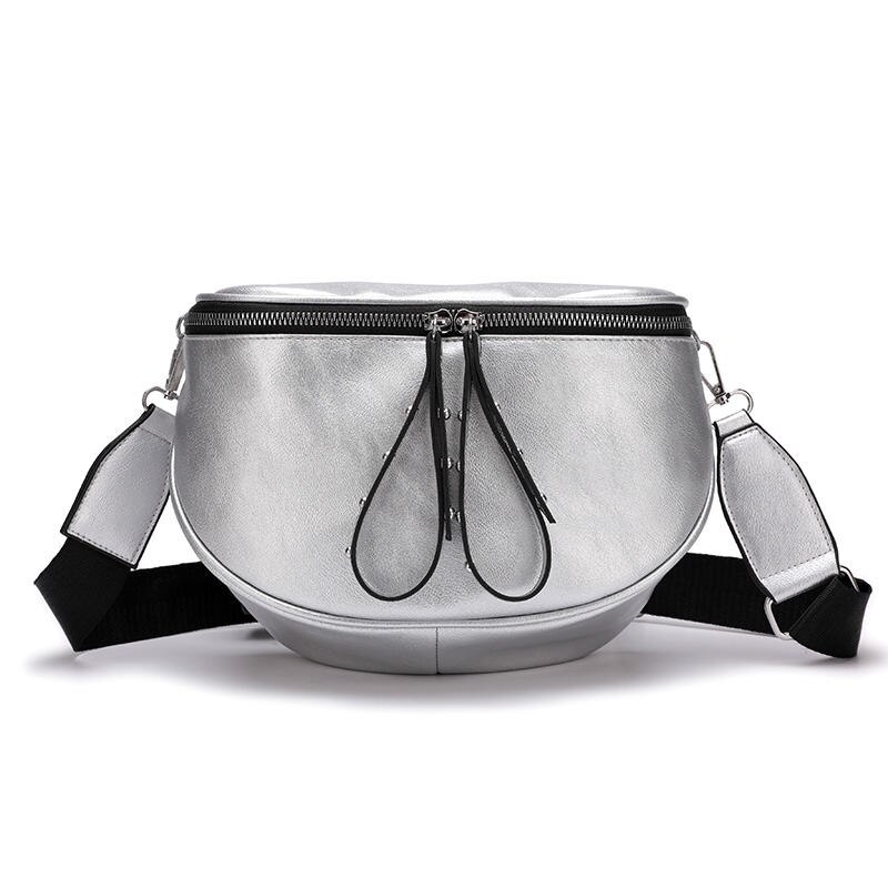 Delle Donne di lusso Borse Del Progettista 2019 Sacchetto di Spalla Femminile di Cuoio Delle Signore Petto Borse Delle Donne Della Cinghia Femminile Marsupi Signore Bolsa Feminina: argento
