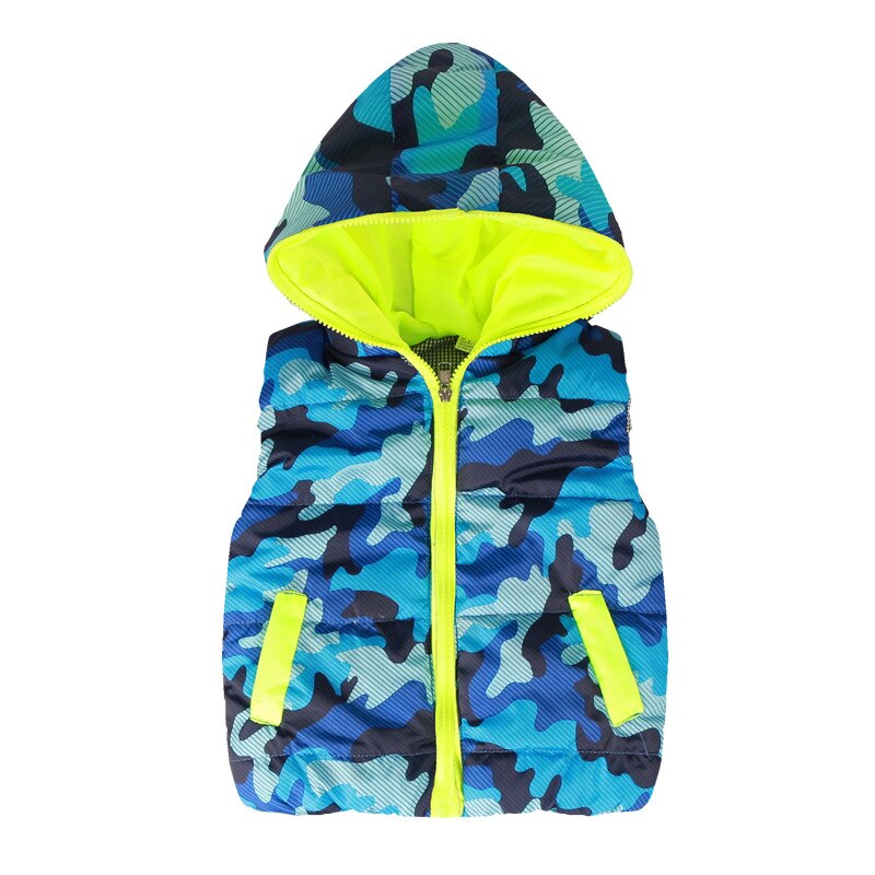 hooded boys cotton padded vest spring fall kids waistcoat children's clothing: A / XXL