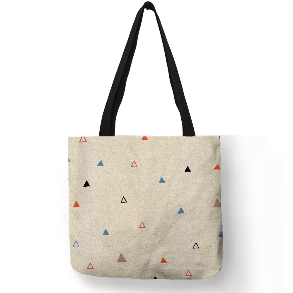Tote Bag pieghevoli in lino Eco motivo geometrico Dot stampa foglia fresca per borse per la spesa femminili borsa di stoccaggio di grande capacità Bolsa: 001