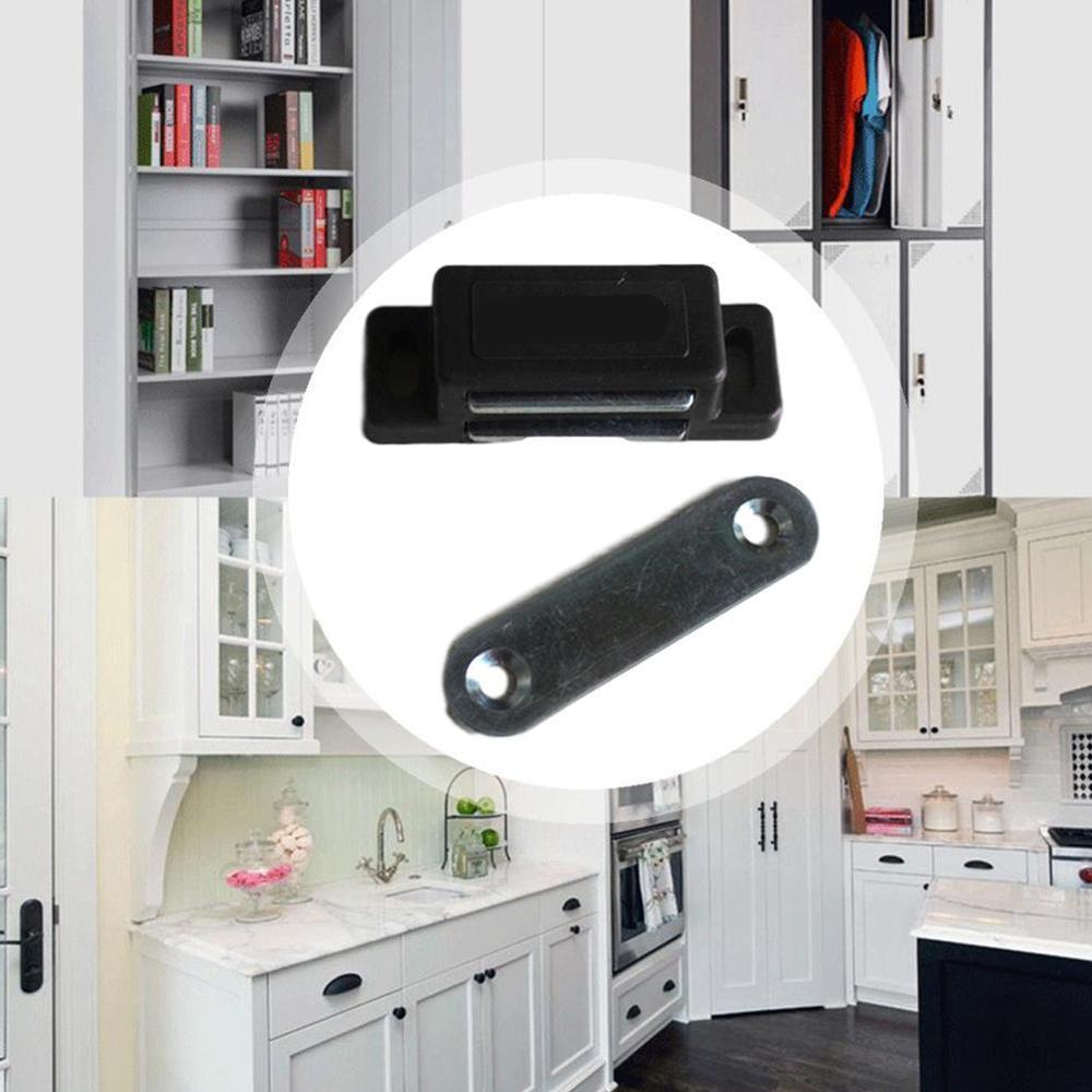Small Magnetic Door Catches Kitchen Cupboard Wardrobe Screw Catch Cabinet Brown White Latch Hardware Cabinet V9E4