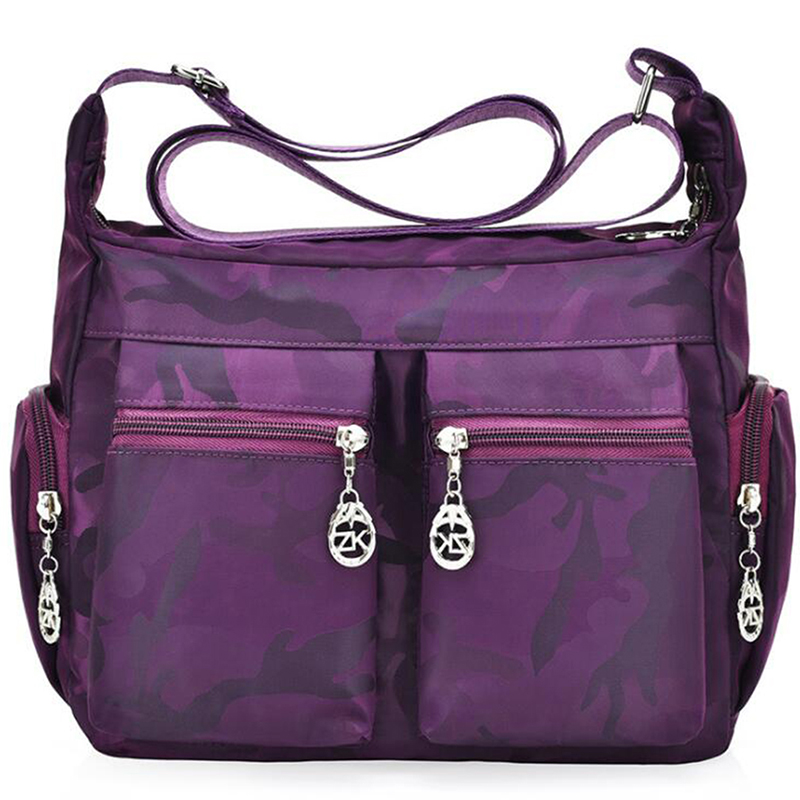 Gewassen oxford damestas multi-pocket schouder crossbody canvas tas mummie tas reis schoudertas