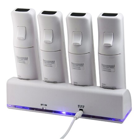 Voor nintendo wii-afstandsbediening joystick quad 4 slots oplaadstation oplaadstation + usb-kabel +4x 2800 mah oplaadbare batterijen