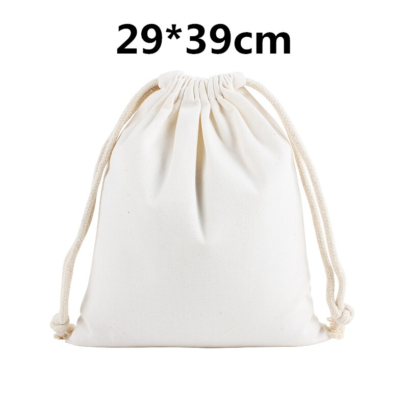 Original zhuangshijie 10 stk / lot muslin bomuldsposer med løbegang til daglig opbevaring 29*39 cm 11.5*15.5 inches: 29 x 39cm