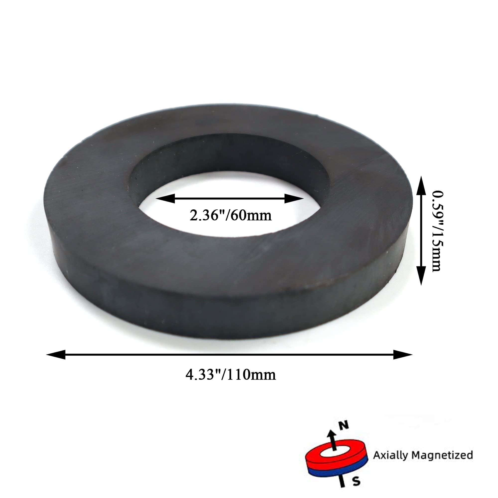 Ferrite Ring Magnets with Holes Round Disc Donut Magnets Circle Hole Magnets Perfect Ceramic Circular Magnets for Crafts DIY 8