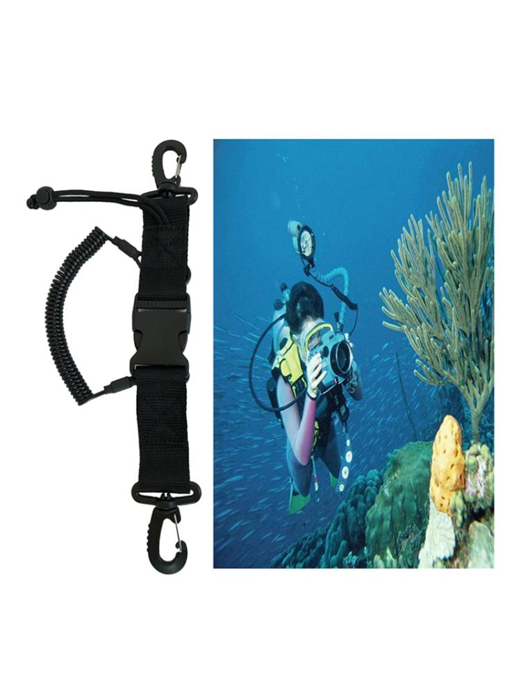 Diving Camera Lanyard Spring Coil Camera Scuba Diving Quick Release Buckle Clips