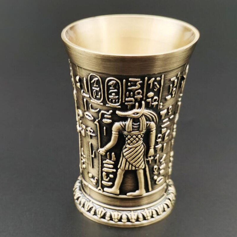 Liqueur Glass 3D Cameo Bronze Copper Shot Glass Cocktail Liquor Wine Cup Ancient Egypt Pharaoh Cleopatra Rameses Rah Tass Cappie: A 40ML