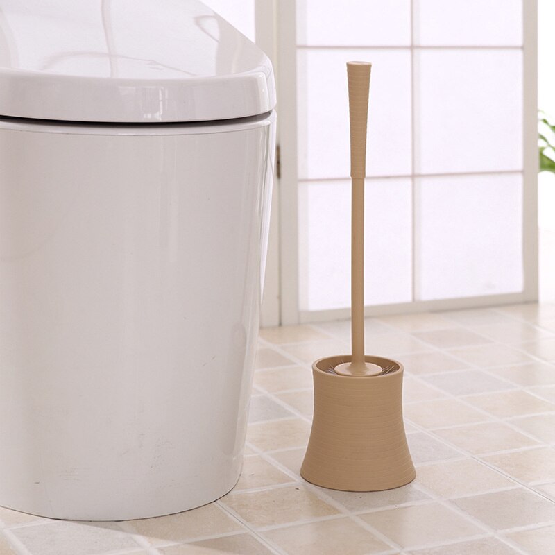 Plastic Toilet Brush Cover Round Head Toilet Cleaning Brush Anti Slip Handle Toilet Cleaning Brush Set