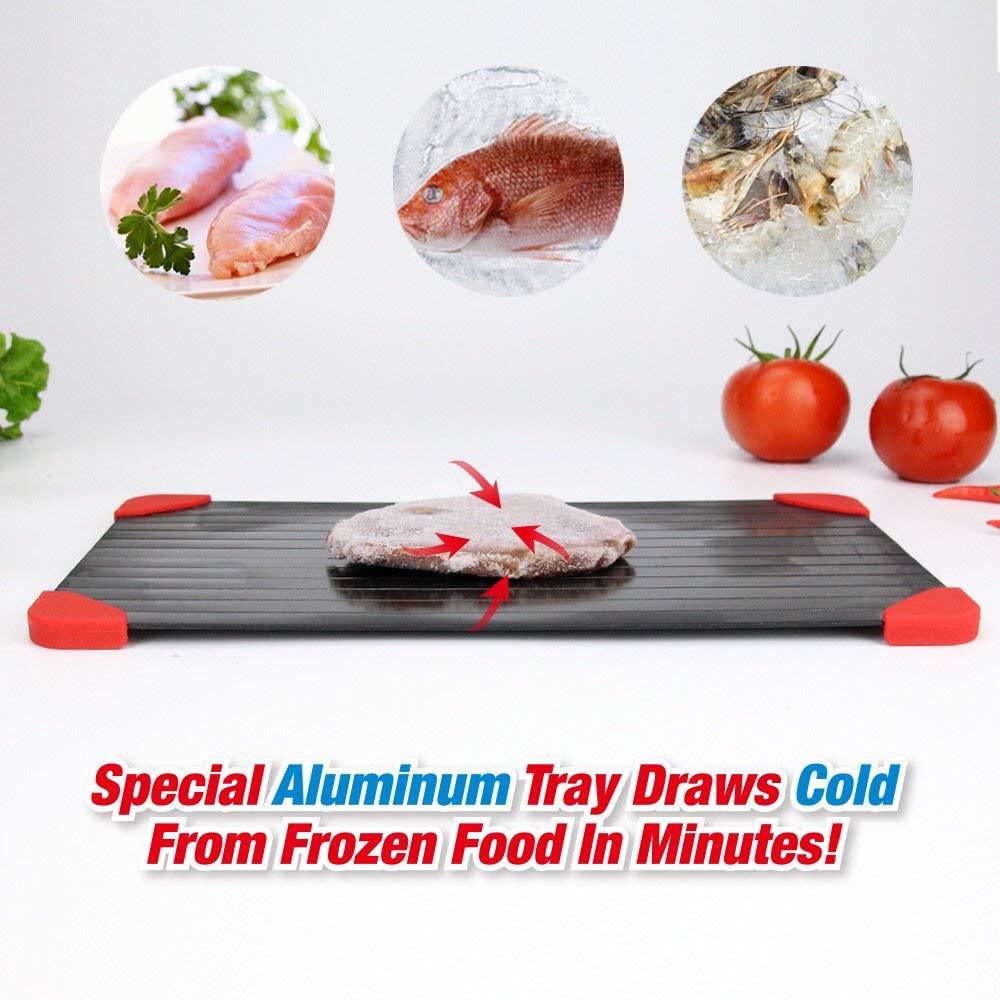 Individualitet aluminium bøf frossen mad kød hurtig tøbræt køkkenredskaber