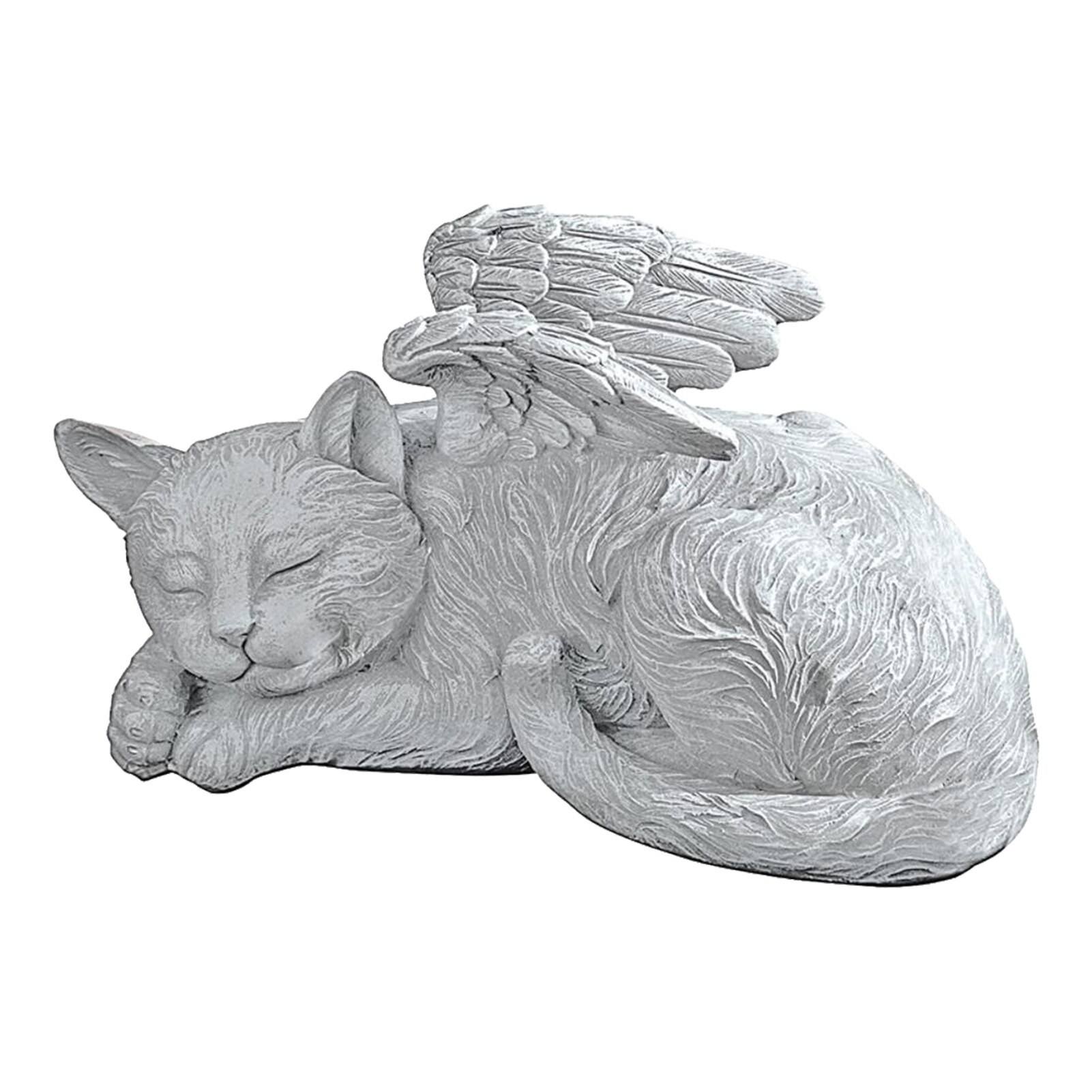 Estatua conmemorativa de resina para decoración de jardín, rotulador de tumba de perro, gato, Ángel y mascota, para conmemorar a las mascotas perdidas: cat
