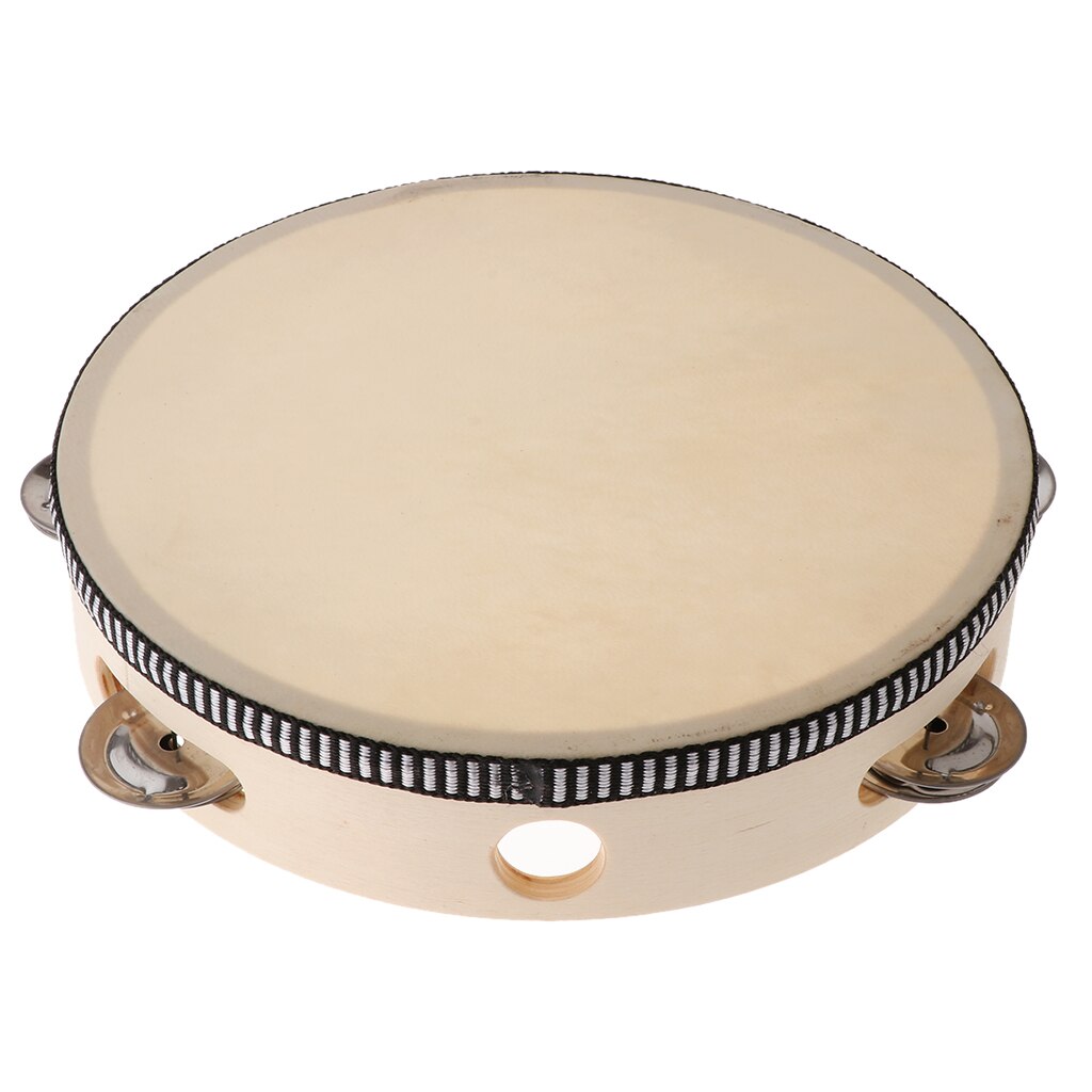 Tambour de tambourin Musical de 8 pouces, Percussion ronde avec Jingles pour fête KTV