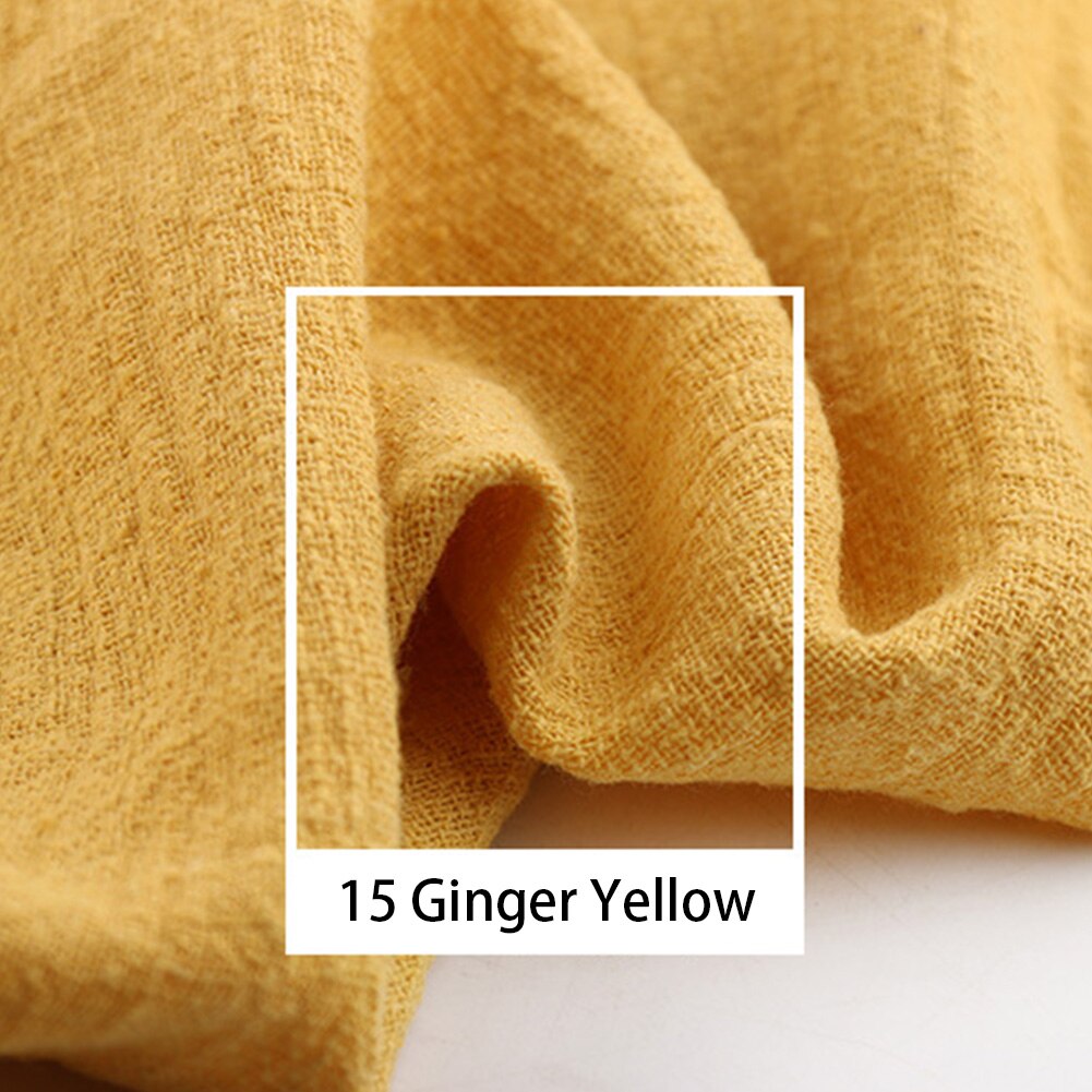 5 Meters Linen Fabric Cotton Organic Material Pure Natural Feel Flax Cambric Eco DIY Soft Clothes Patchwork Fabric Anti-static: Ginger Yellow