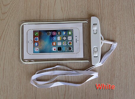 WUANGSUNE Waterproof Document Case Outdoor Travel Swim Package Phone Bag Sealed Luminous Night Waterproof Bag Case Accessories: White