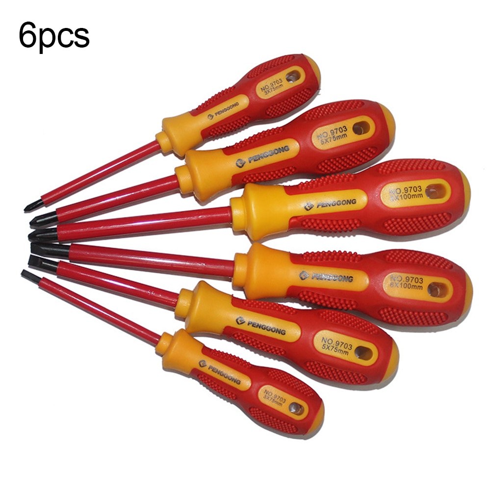 6/7/8Pcs High Voltage 1000V Schroevendraaier Kit Ingelaste Kruis Geïsoleerde Elektricien Schroevendraaier Kit Handgereedschap set Thuis Hand Tool