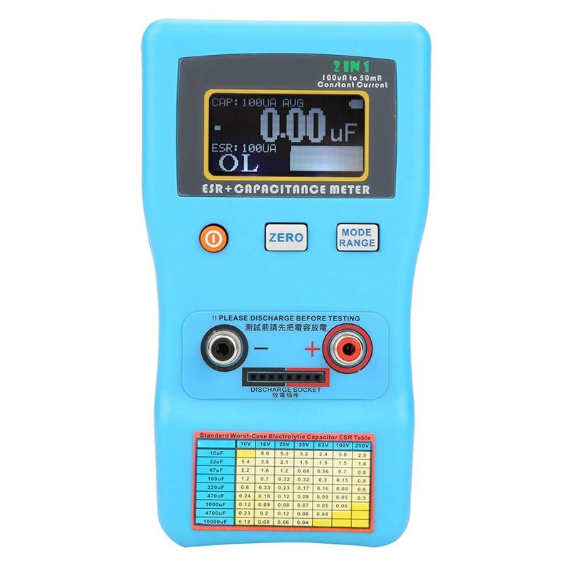 MEC-100 Capacitor Meter, High Precision Digital Display Automatic Range Electrolytic Capacitance ESR Meter,Capacitor Meter Teste