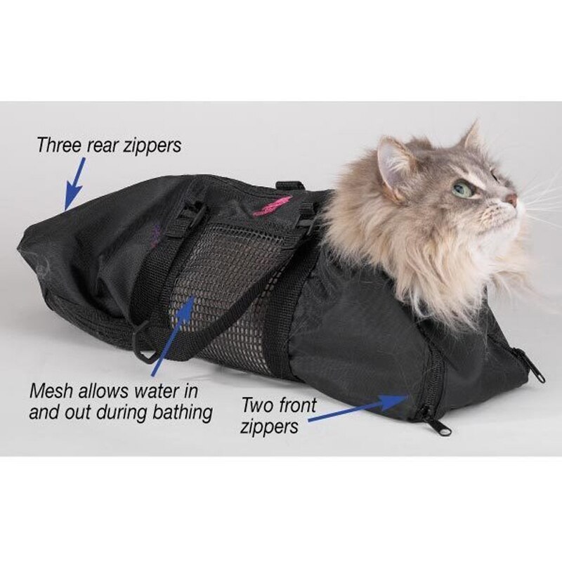 Pet Supply Cat Grooming Bag — Durable and Versatile Bags to Keep Cats Safely Contained During Grooming Bathing Black