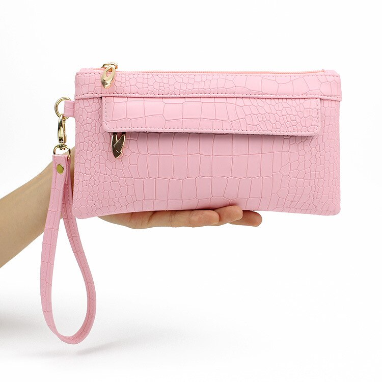 Mara's Dream Candy Color PU Leather Women Bag Day Clutches Women Envelope Bag Clutch Evening Bag Female Handbag Wristlets Bags: C Pink