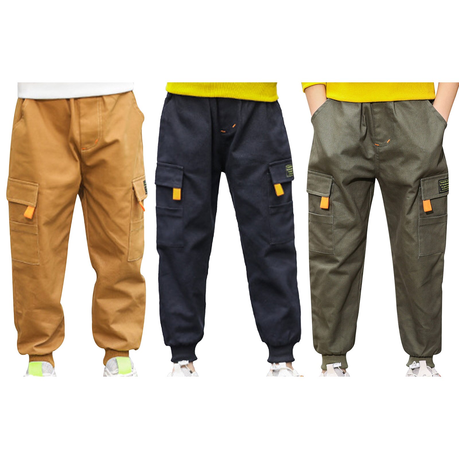 biodro chmiel spodnie dla dzieci chłopięce haremki, bojówki spodnie Multi kieszenie biegaczy wstęga bawełniana kombinezony spodnie dla dzieci nastolatki chłopcy spodnie dresowe