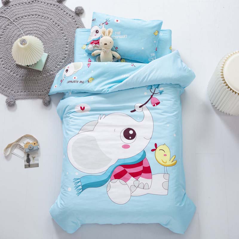 Bomuld 3 stk/sæt børnehave quilt tegneserie børneværelse sengetøj sæt baby tremmeseng quilt cover lagener uden fyld blød: 16