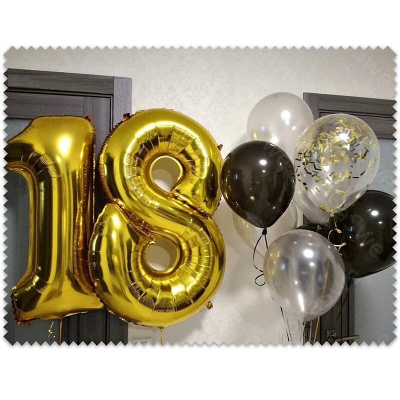 2pcs/lot Large Size Foil number Balloons 40inch Rainbow Rose Gold Happy 18th Birthday Anniversary Party Decor Supplies
