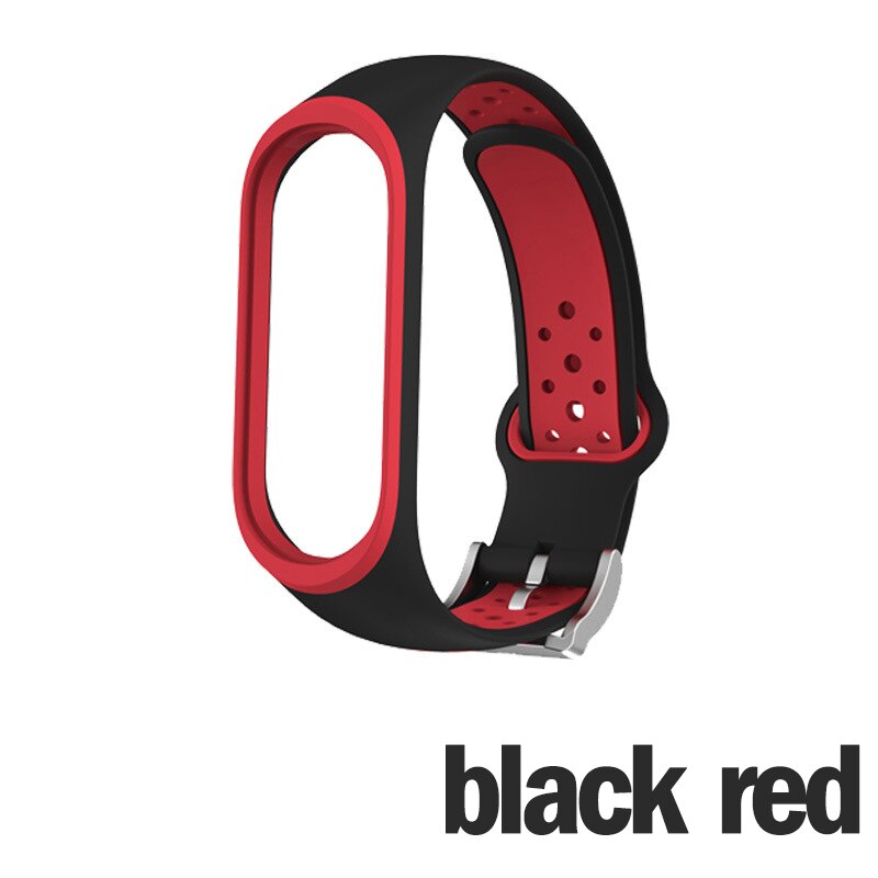 Pulsera para Xiaomi Mi banda 5 4 3 Correa deportiva de reloj de la correa de muñeca de silicona reemplazo correa para Xiaomi Miband gota 5 Band4 3 NFC: black red / For Miband 5