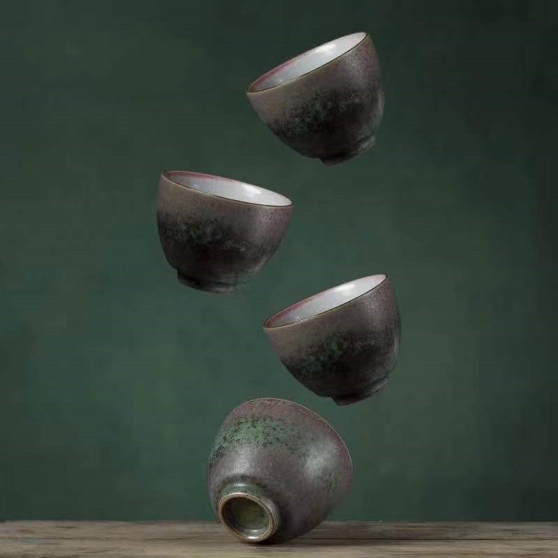 Japansk stil farverig ovn bagt keramisk kung fu te sæt kop grov keramik tekop keramisk kop mester kop enkelt kop tekopper