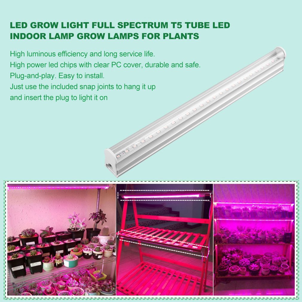 2 stk led vokse lys  t5 rør led phyto lamper fuldt spektrum led vokse lys indendørs lampe til plante 0.3m