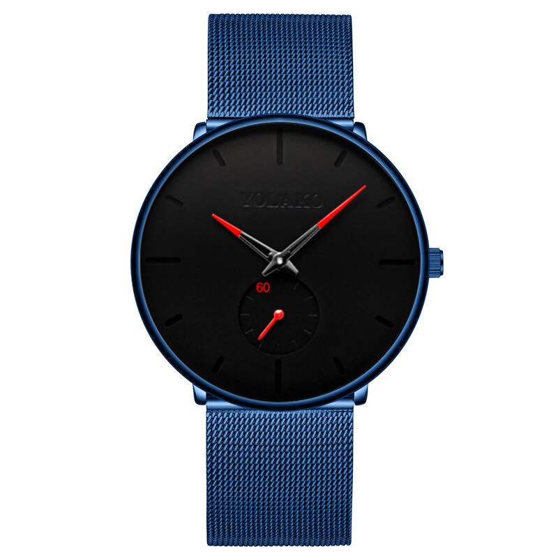 Nowa sława mężczyźni ultra cienkie zegarki męskie siatka ze stali nierdzewnej zegarek męnarty biznes zegarek kwarcowy na co dzień Relogio Masculino zegarek: 1