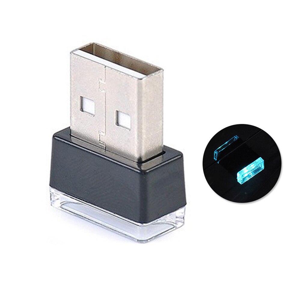 Auto Scheinwerfer Lampen Tragbare USB LED Auto Innen Umgebungs Atmosphären Nacht Licht Dekorative Lampe: Blau
