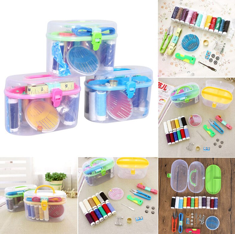 Large Sewing Box Case Household Portable Set Mini Tool Sewing Thread Multi-function Sewing Kits