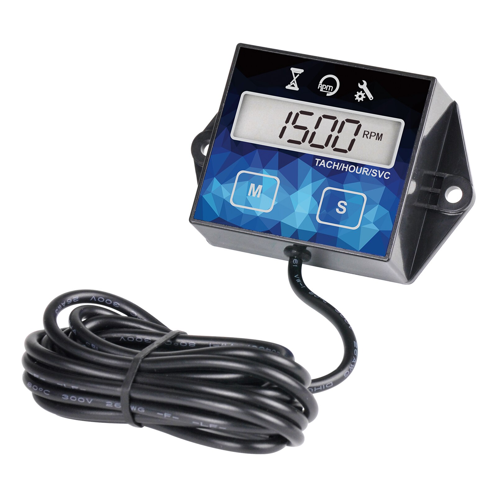Small Digital Engine Tachometer Hour Meter Gauge Track Oil Change Inductive Hour Meter for Boat Lawn Mower Motorcycle Outboard