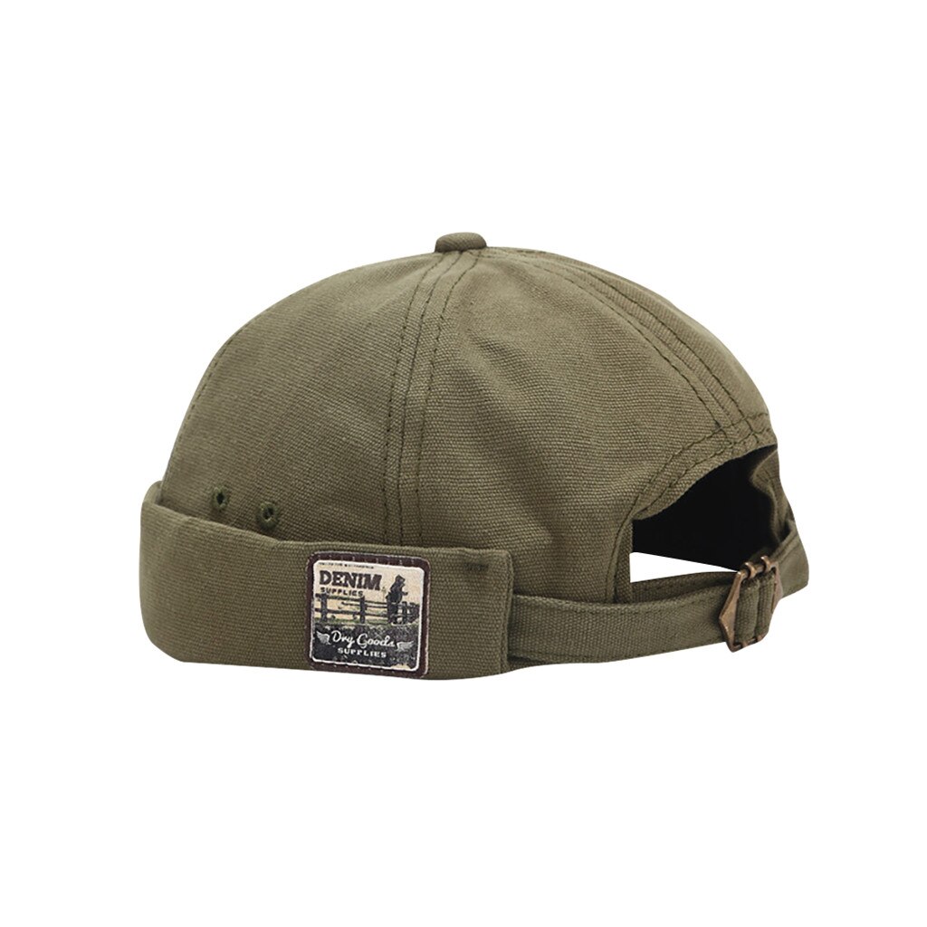 Vouw Skullcap Retro Mannen Sailor Cap Vrouwen Warm Rolde Manchet Emmer Cap Brimless Hoed Verstelbare Muts Motorkap Mutsen: GN