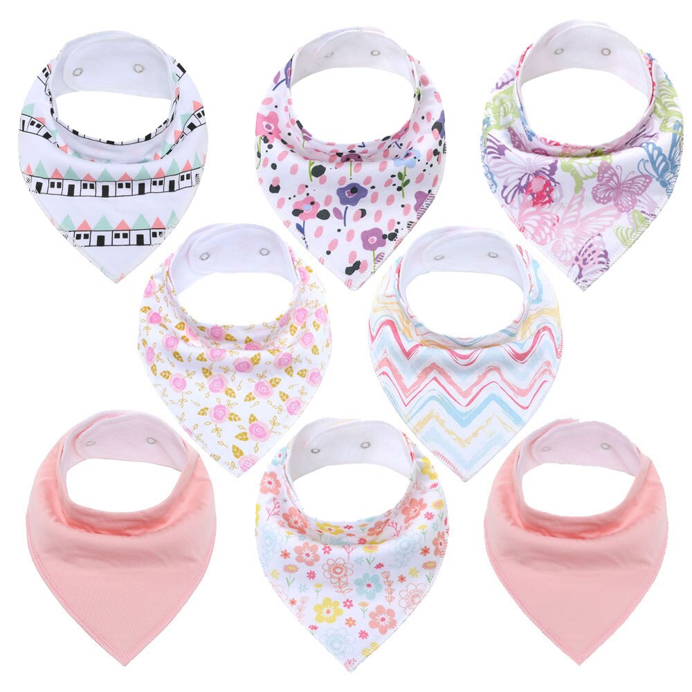 Bavoirs Bandana pour bébés, bavettes pour garçons et filles, 100% coton biologique, doux et absorbant, pour -nés, 8 pièces
