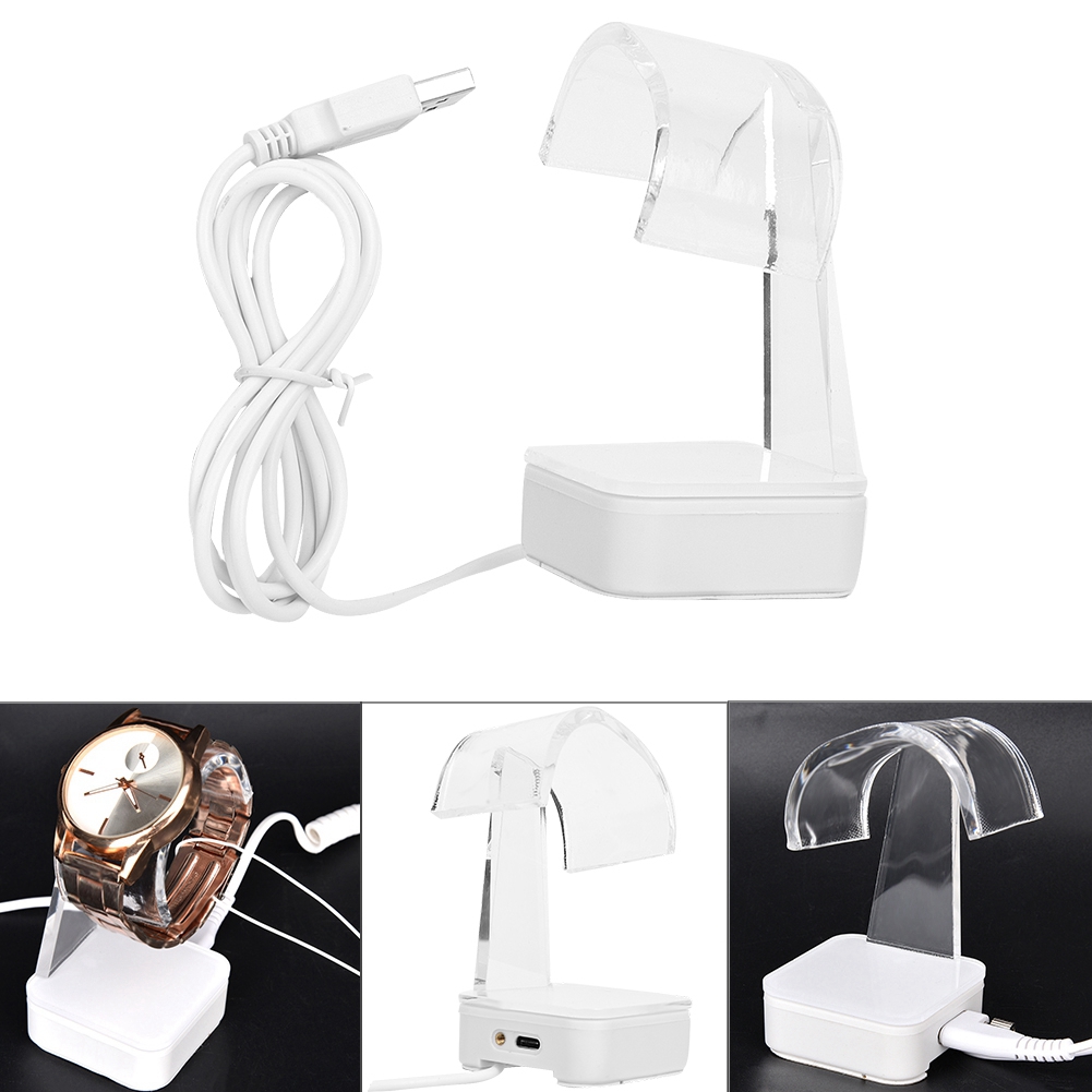 Transparent Clear Mini Display Stand Anti-Theft Security Holder Bracket for Watch 110-240V
