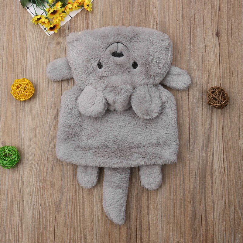 Infant Kids Baby Meisje Jongen Leuke Muis Vest Uitloper Fleece Bont Cartoon Hooded Zipper Grijs Herfst Winter Warme Kleding Jas 1-6Y