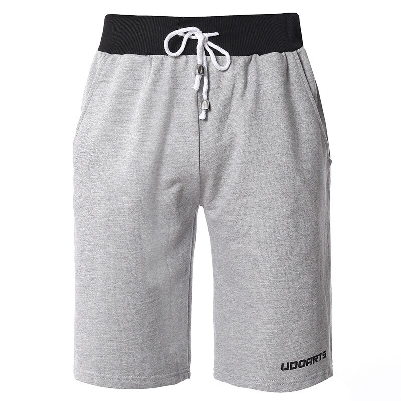 Udoarts sports fleece jogger til mænd 100%  elastiske gymnastikshorts i bomuld: Xxl / Grå