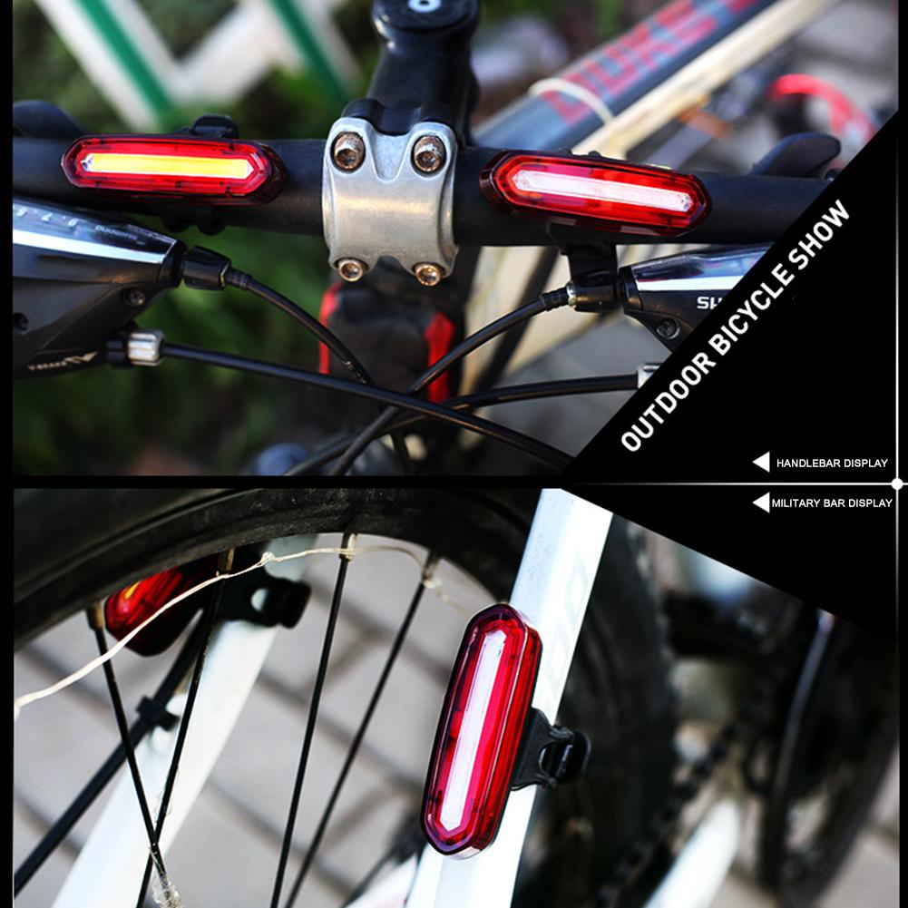 Usb genopladelig cykel baglys vandtæt ridning baglys led mountainbike forlygte cykling lys baglygte cykel lys