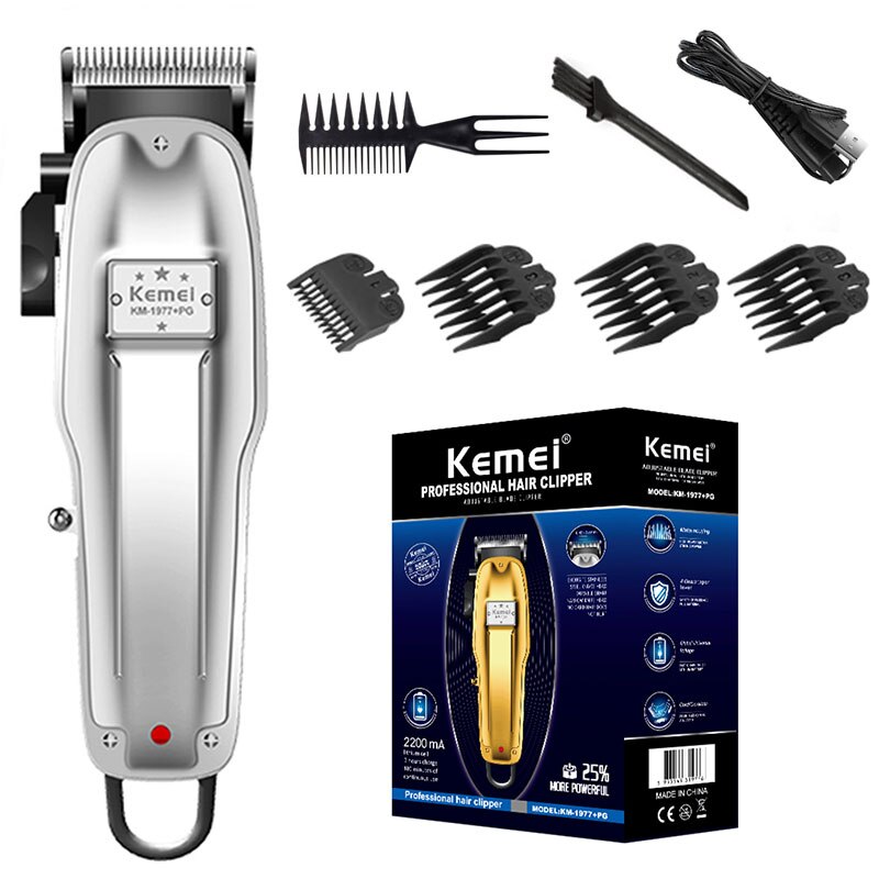 Men's taper lever hair clipper cord electric hair trimmer rechargeable hair cutter machine cordless haircut tool: sliver with box