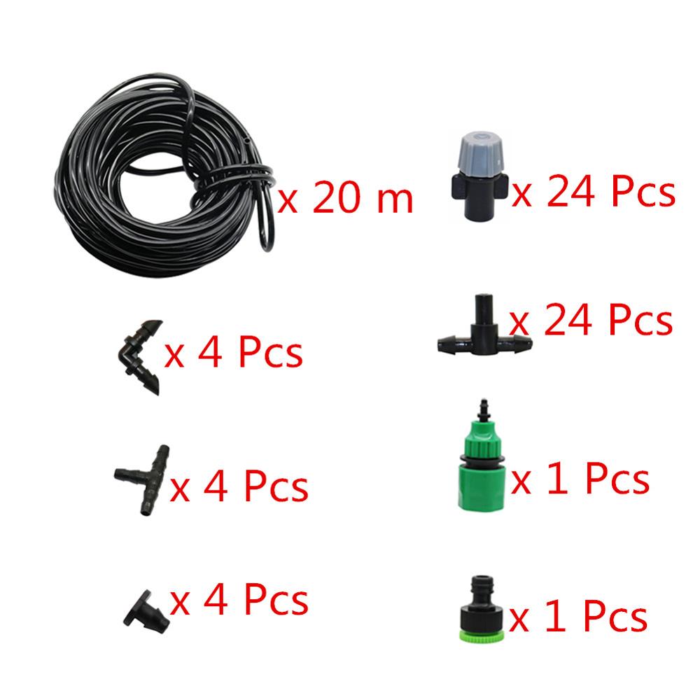 5m/10m/20m Automatic Misting Watering kit Garden Pouring Drip Irrigation System Agriculture Greenhouse Irrigation: black