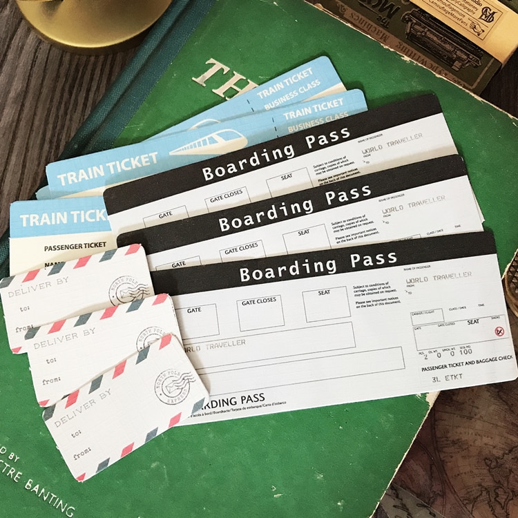 sammen flybillett hangtag kort søppeldagbok planlegger scrapbooking materiale dekorativ merkelapp gjør det selv håndverk fotoalbum