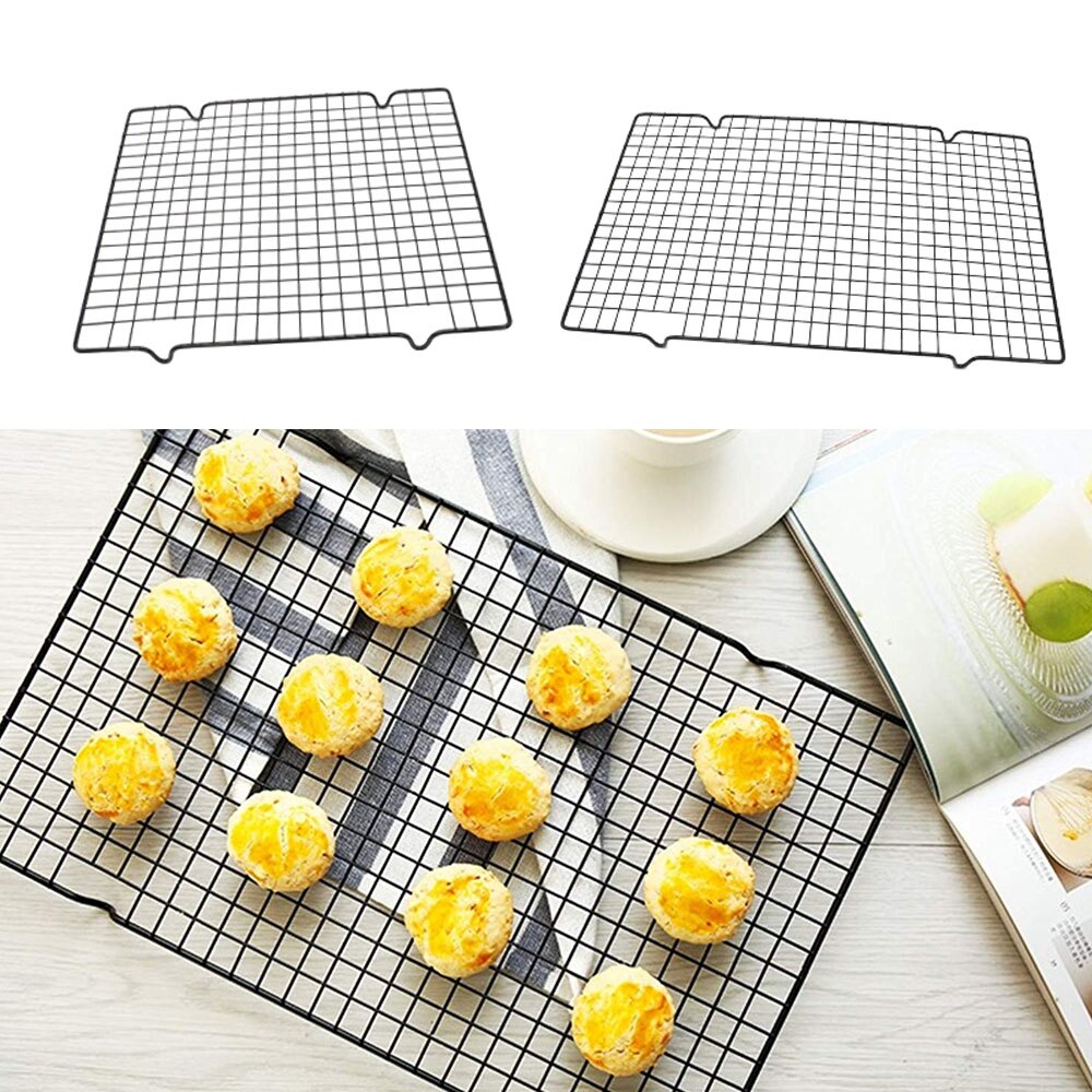 Rustfrit stål trådrist kølebakke kage mad stativ ovn køkken bagning pizza brød grill kage kiks holder hylde stativ