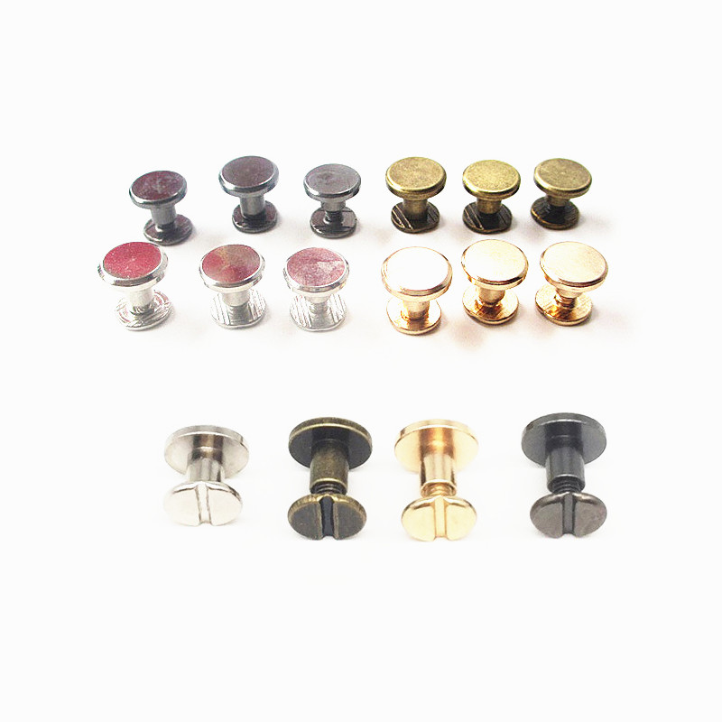 Xunzhe 20 st 5mm/6.5mm/8mm/10mm/15mm bagage läder metall hantverk solid skruv spiknit / remnitar / bokskruvar / klädnit