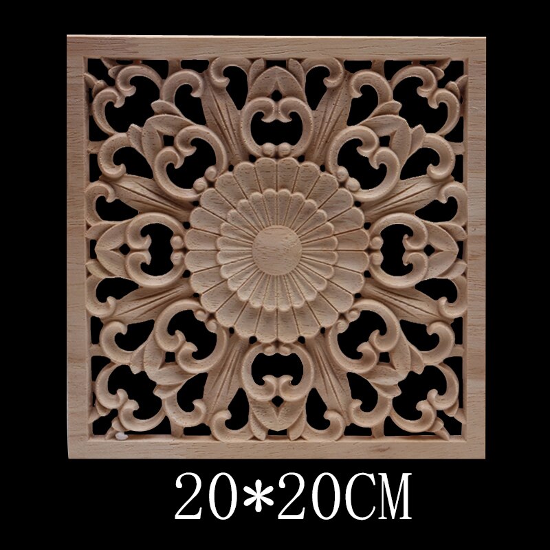 Decoración Ornamental exquisito Natural largo Grande Oval flor muebles de madera paredes gabinete apliques de madera Calcomanía para madera Onlay: B105-5