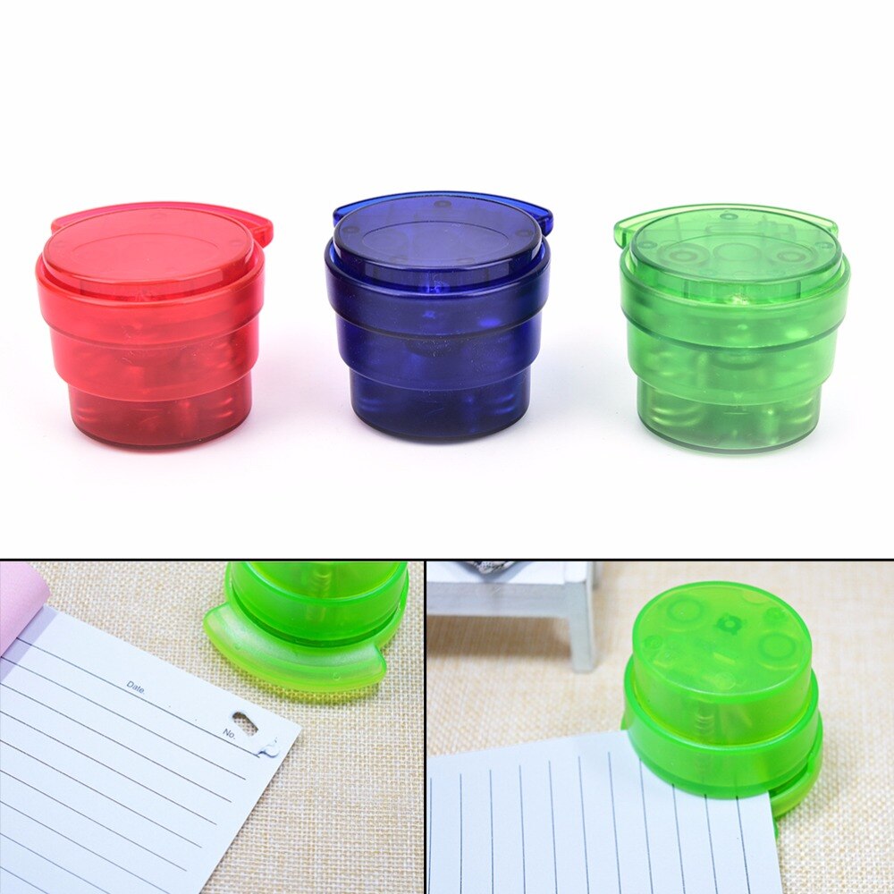 Practical Staple Free Stapler Paper Binding Binder Stapless Stationery Office Student Mini School Home Paperclip Random Color