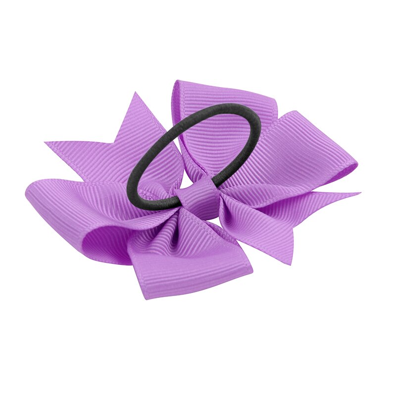 Godisfärg flicka rosett-knut grosgrain band hårring kvinnlig gummiband elastiska hårband rosetter flickans huvudbonad