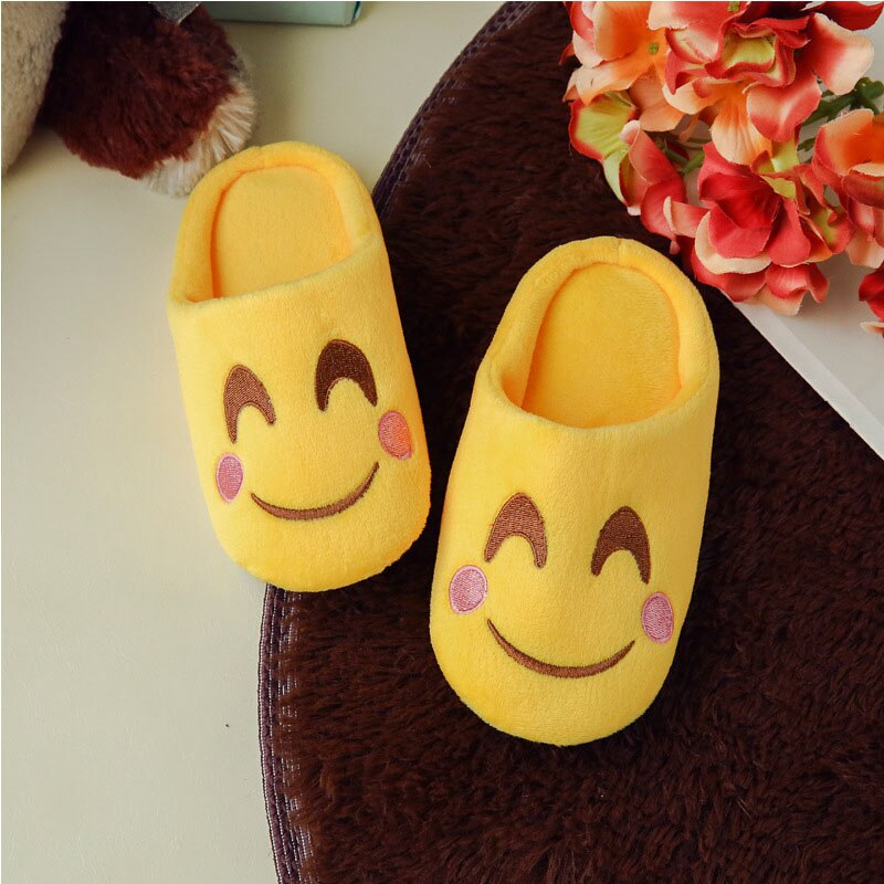 Pantufa infantil de algodão, chinelo de casa para meninos e meninas, rasteirinha engraçada e confortável para bebês dentro de casa: Smile / Insole 20cm