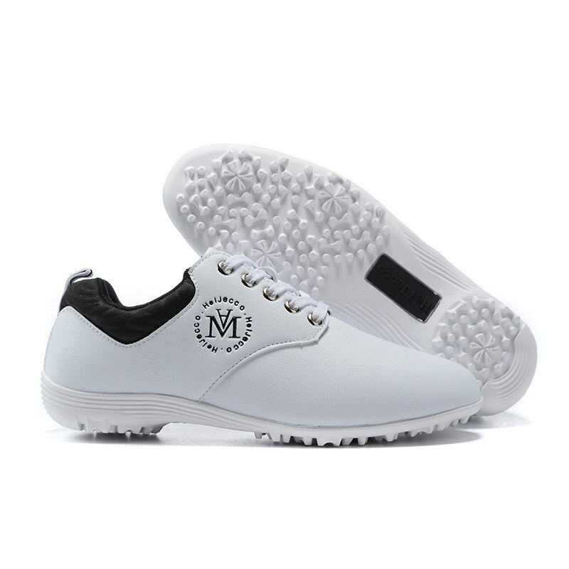 Vandtætte golfsko dame anti-skrid sportssko til golfspillere damer hvid sort atletisk golf sneakers piger: Hvid sort / 7