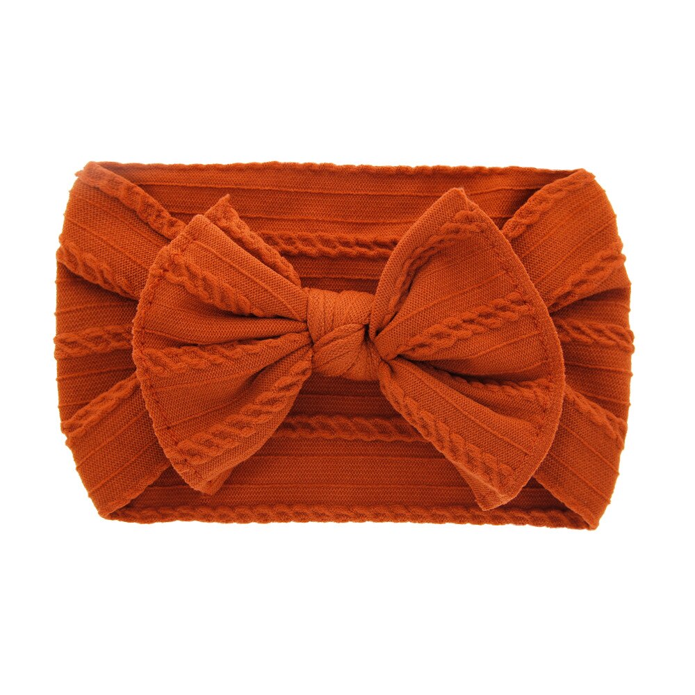 Baby Großen Bogen Weichen Stirnbänder Blume Drucken Nylon Turban Haarband Hase Bogen Headwrap Nette Baby Mädchen Kopf wickeln Zubehör: Orange