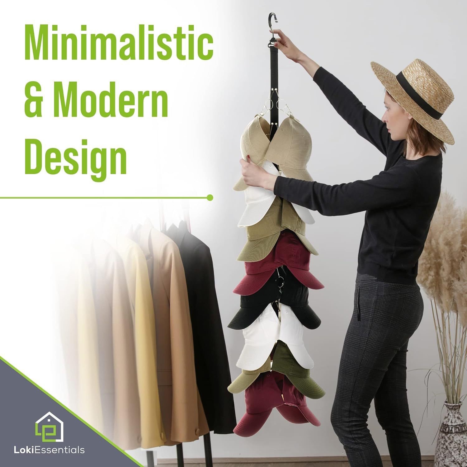 Wieszak ścienny na kapelusze, robić sypialni, na drzwi wejściowe, robić przedpokoju, organizer robić przechowywania w szafie na skarpety, bieliznę, czapki baseballowe - montowany na ścianie