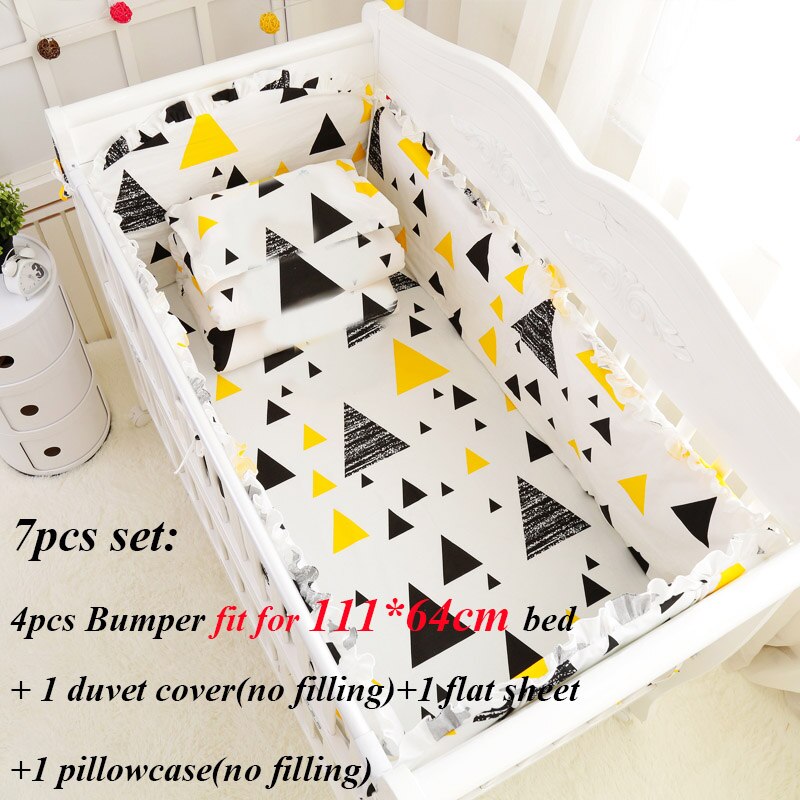 3-7 stücke set Baumwolle Baby Bettwäsche Set Baumwolle Baby Krippe Stoßfänger Set Kissenbezug Stoßfänger Krippe Blatt Bettbezug baby Bumper Set